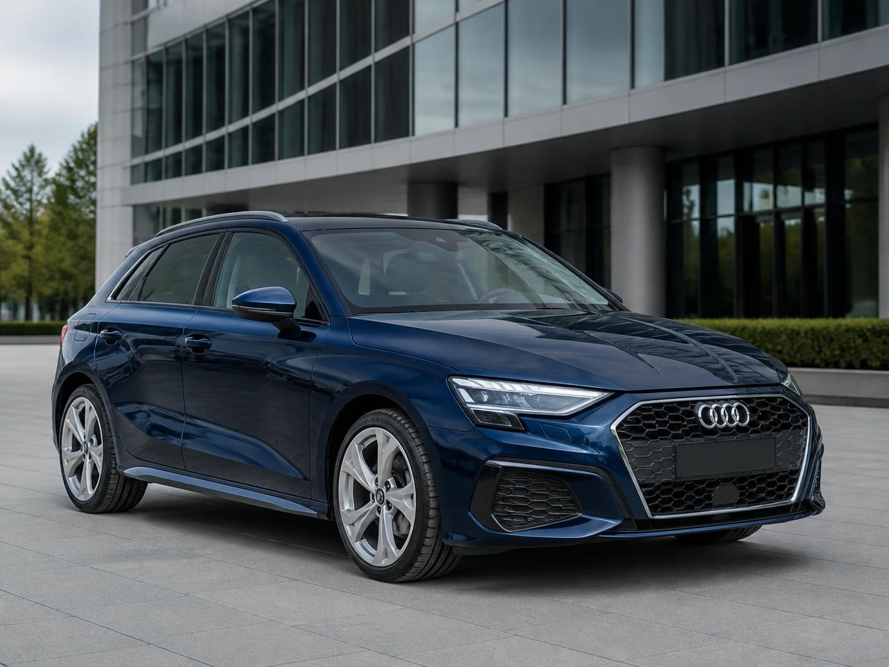Audi A3 Sportback blu in offerta noleggio a lungo termine business